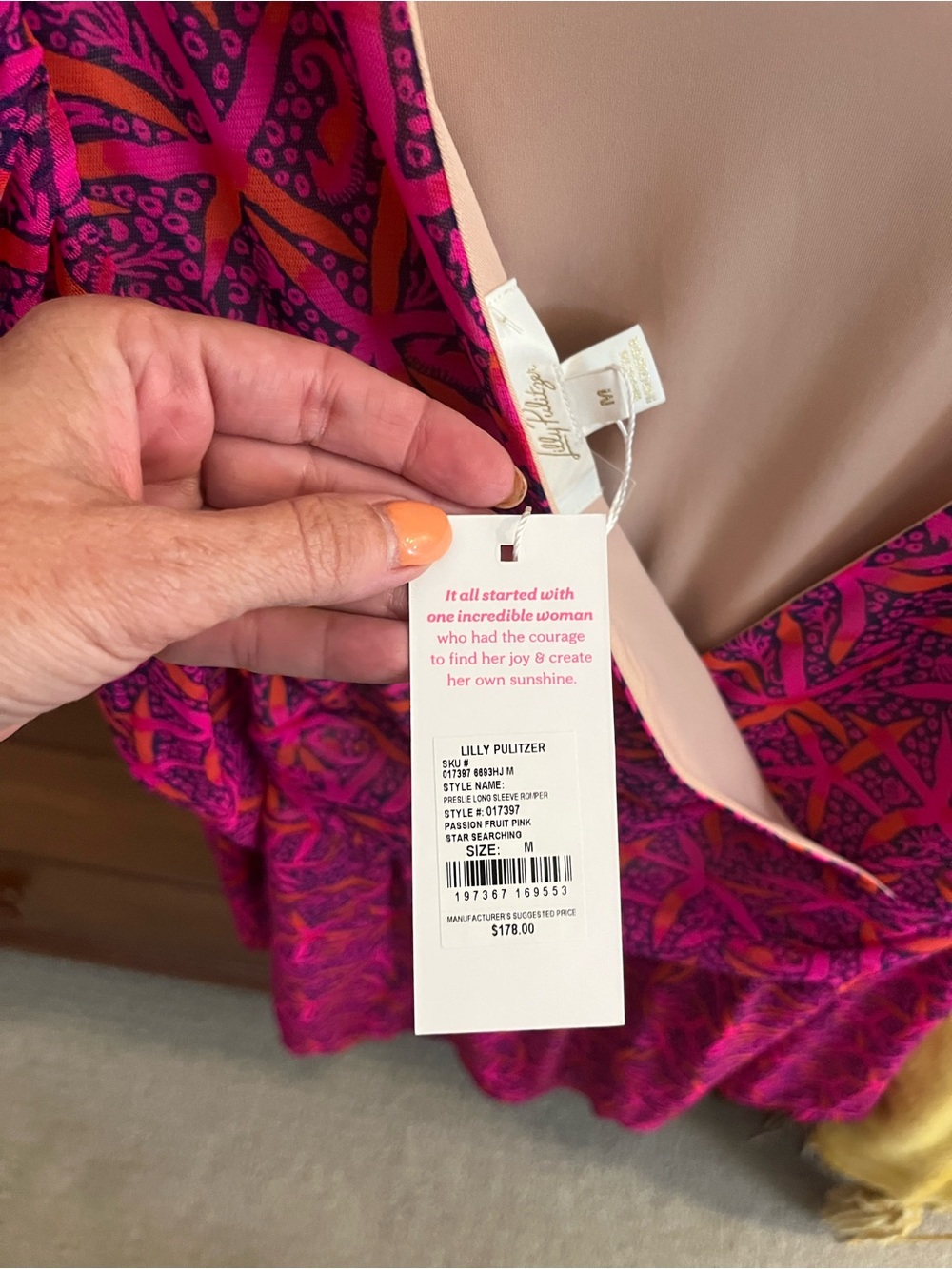 Lily Pulitzer Fuchsia Preslie Long Sleeve Romper - Picture 6 of 6